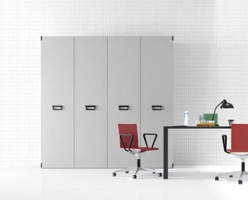 Wardrobe with four hinged doors in colour Humo