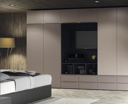 Wardrobe and TV unit for an adult bedroom