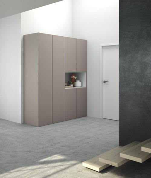 Wardrobe at the entrance in colours Tortora and Blanco