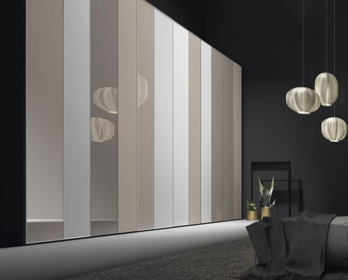 Wardrobe with six hinged doors in colour Tierra