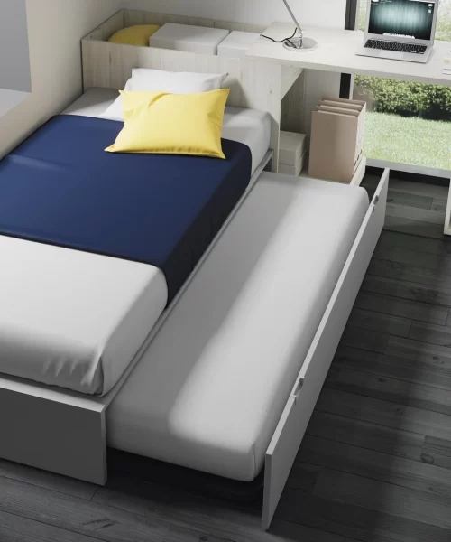 This pull-out bed offers another bed beneath it to allow you to sleep two when needed