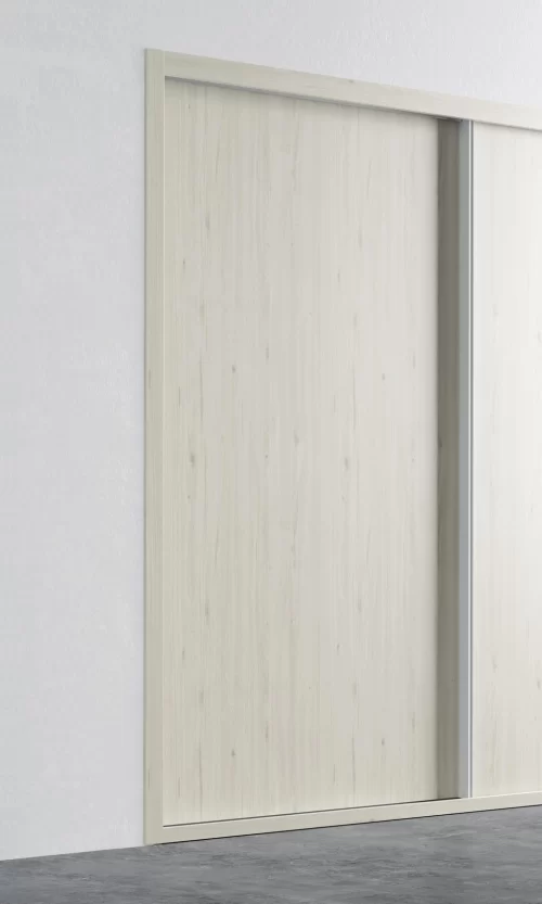 Detail of the sliding door in colour Abeto