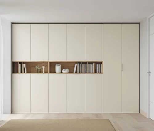 Office storage unit with opening for books and decoration