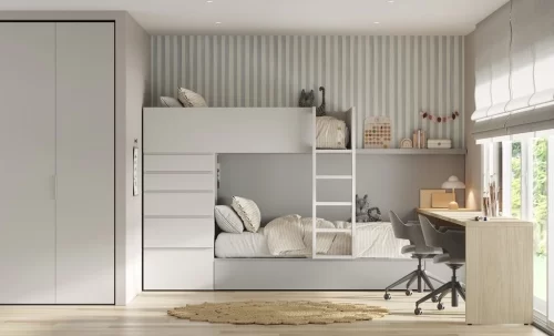 TRAIN bunk bed finished in Frida, Sake and Smoke