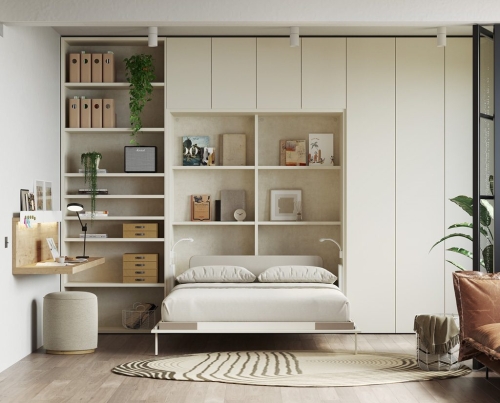 Wall bed in a Loft with a spacious and functional environment