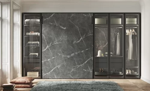 Stone or glass finishes to create personalized spaces