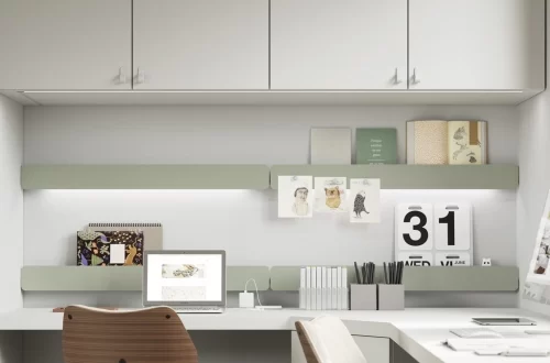 SLIM shelving with metal front