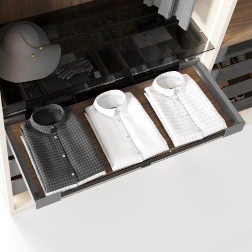 Detail of Elegance Line series drawer with ideal height for shirts