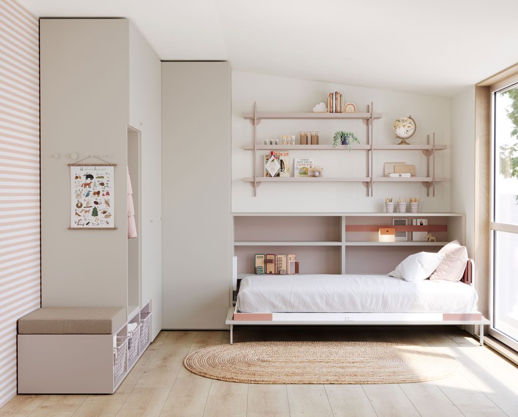 Up&down fold-down bed open Up&down fold-down bed open