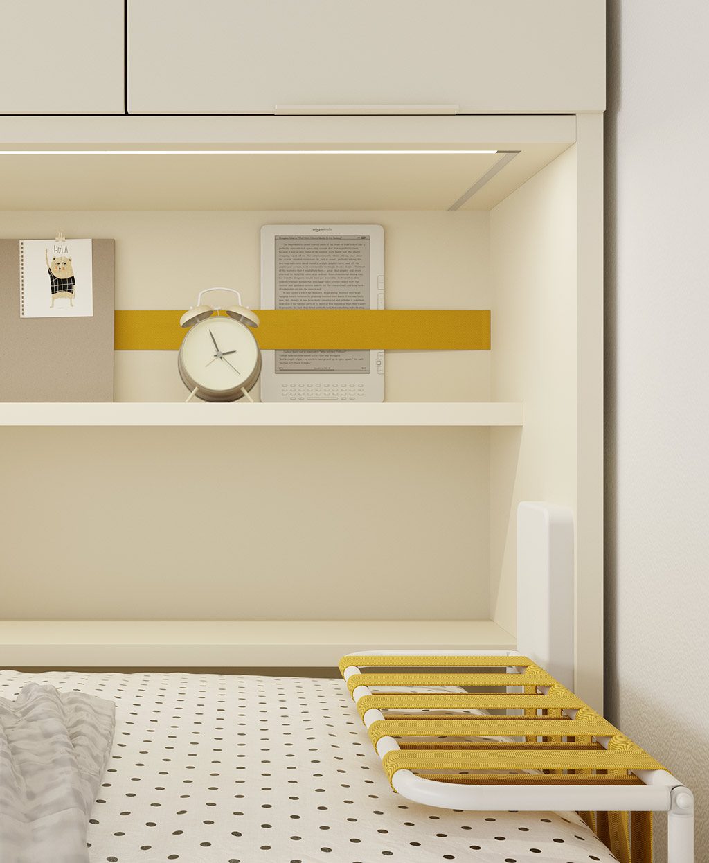 Detail of the elastic straps and integrated LED light