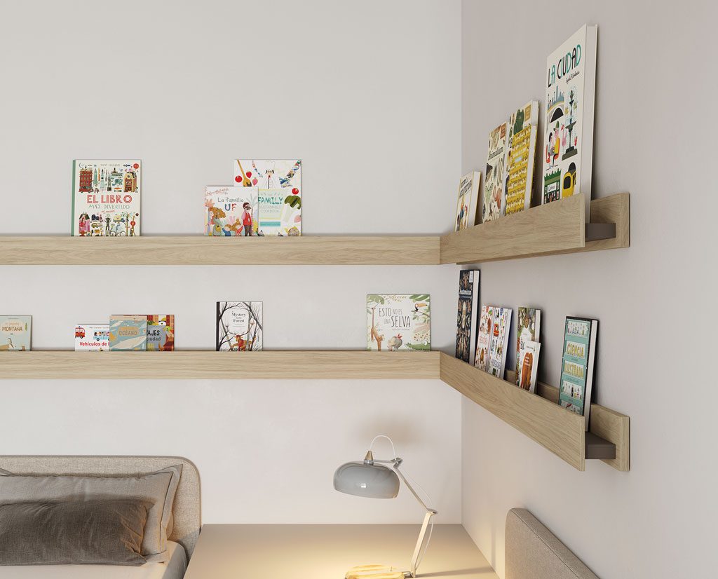 Detail of Slim model shelves