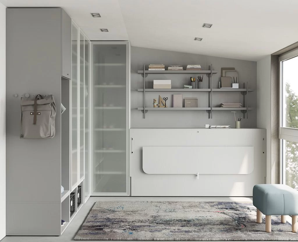 Youth bedroom with fold-down bed Youth bedroom with fold-down bed