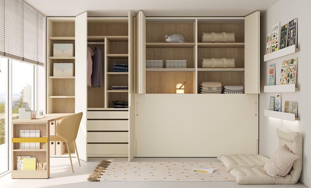 Detail of the bedroom wardrobes