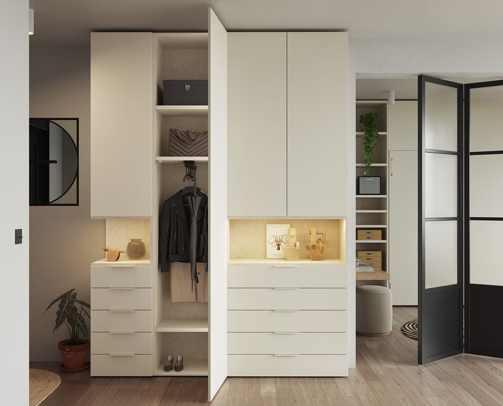 Highly versatile living room wardrobe