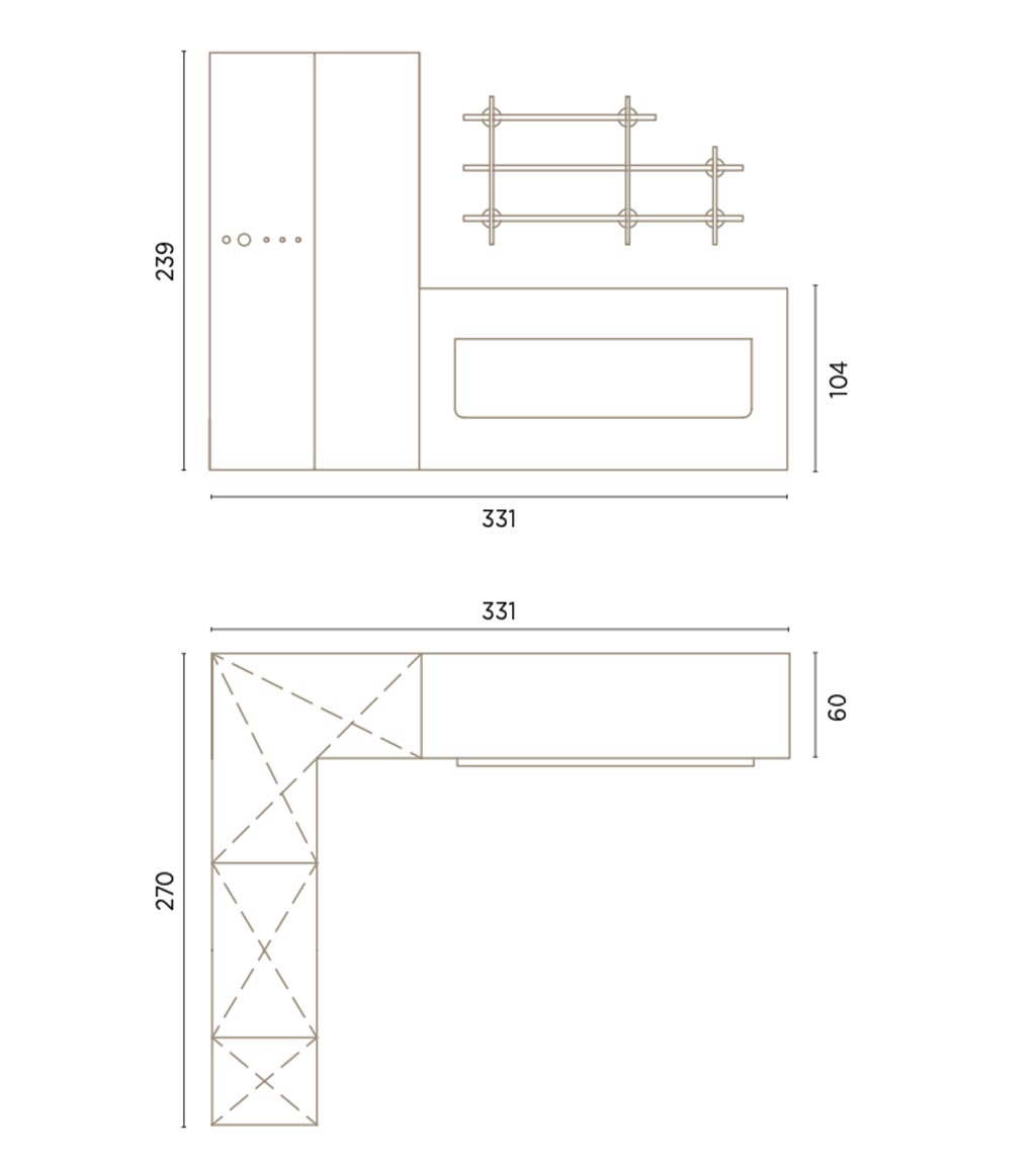 Measurements of this bedroom with fold-down bed