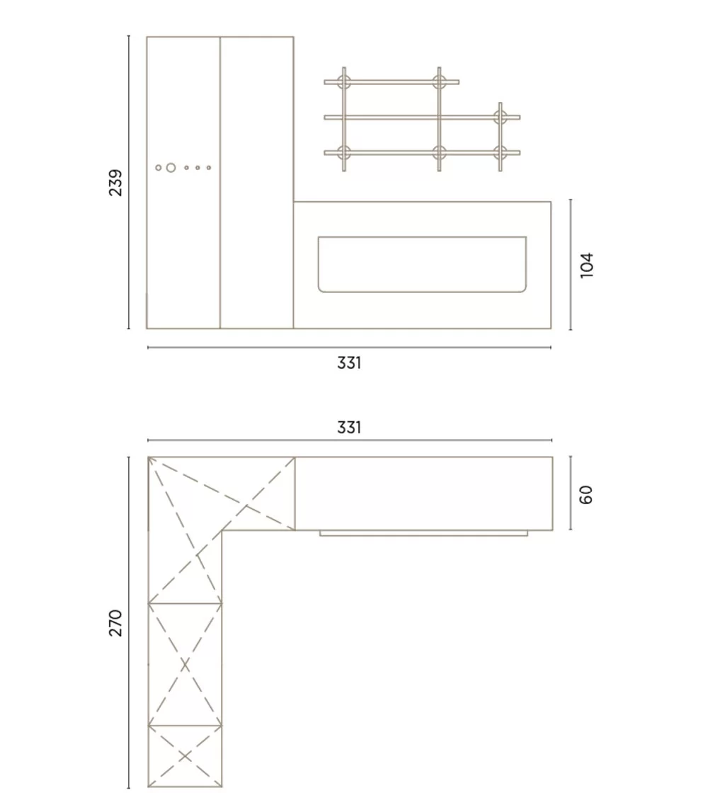 Measurements of this bedroom with fold-down bed Measurements of this bedroom with fold-down bed