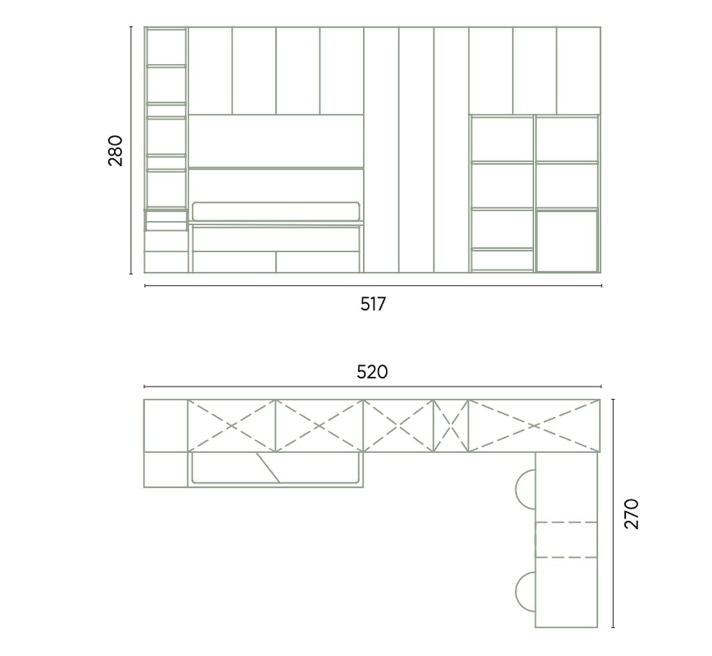 Measurements of this youth bedroom with trundle bed