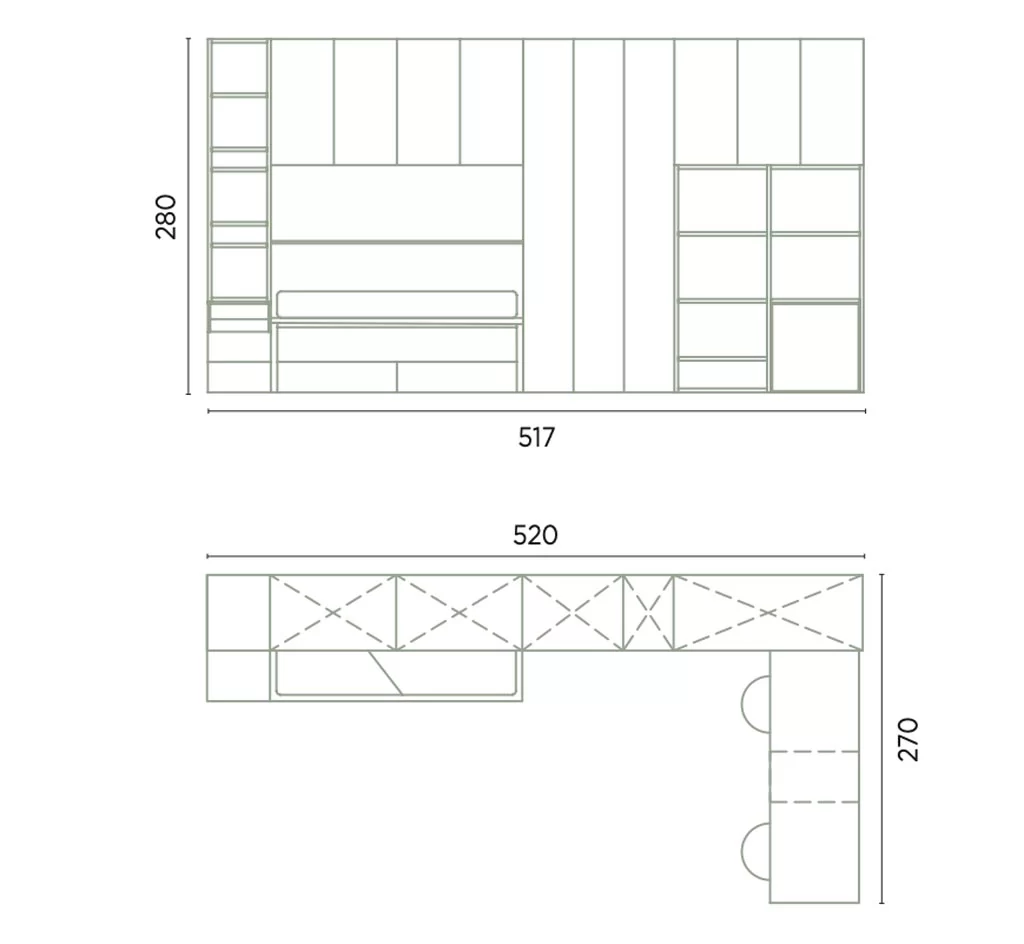 Measurements of this youth bedroom with trundle bed