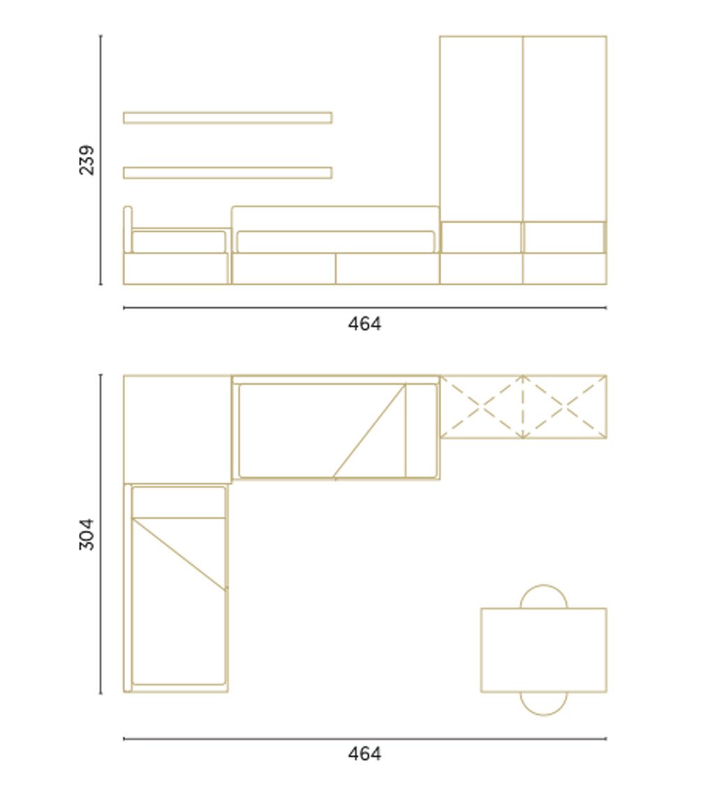 Measurements of this bedroom for two