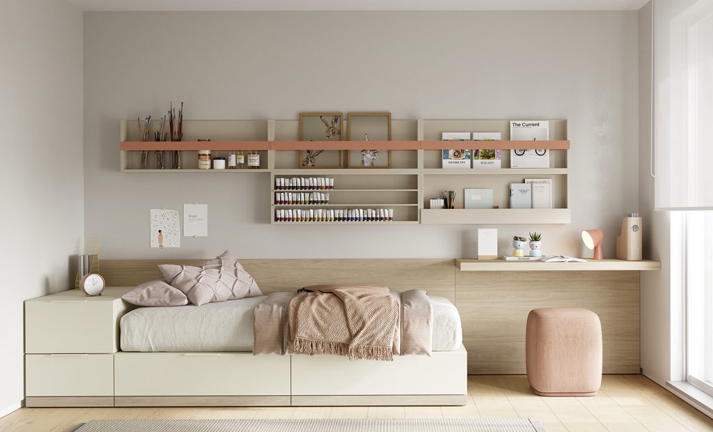 Modular youth bedroom with different work areas to choose from Modular youth bedroom with different work areas to choose from