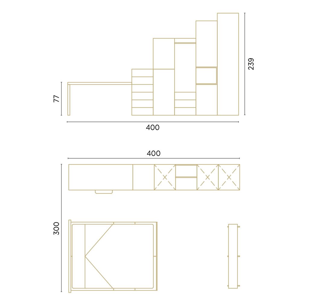 Measurements of this modular bedroom