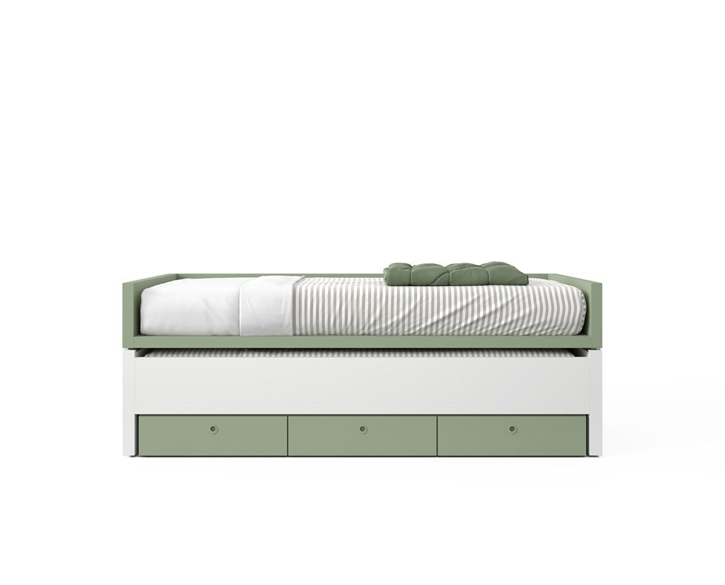 Bunk bed with three drawers